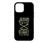 Jesus Is My Savior Playing Clarinet Is My Therapy Case for iPhone 12 mini