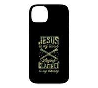 Jesus Is My Savior Playing Clarinet Is My Therapy Case for iPhone 14 Plus