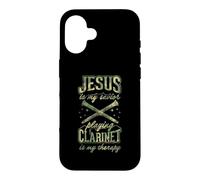 Jesus Is My Savior Playing Clarinet Is My Therapy Case for iPhone 16