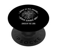 Jesus Is My Savior - Saved By The Lord (Cross Graphic) PopSockets Adhesive PopGrip