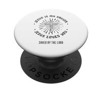 Jesus Is My Savior - Saved By The Lord (Cross Graphic) PopSockets Adhesive PopGrip