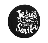Jesus Is My Savior Spare Wheel Cover Sun-Proof Auto Tyre Covers Durable Car Wheel Accessories Universal For Trailer Rv Suv 16inch