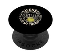 Jesus Is My Savior Tennis Is My Therapy PopSockets Adhesive PopGrip