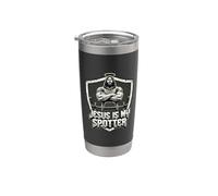 Jesus is My Spotter Funny Swole Workout Bench Press Meme Stainless Steel Insulated Tumbler