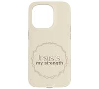Jesus Is My Strength Christian Crown of Thorns Case for iPhone 15 Pro