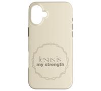 Jesus Is My Strength Christian Crown of Thorns Case for iPhone 16 Plus