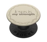 Jesus Is My Strength Christian Crown of Thorns PopSockets Adhesive PopGrip