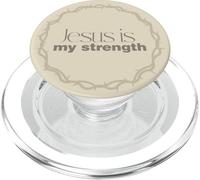 Jesus Is My Strength Christian Crown of Thorns PopSockets PopGrip for MagSafe