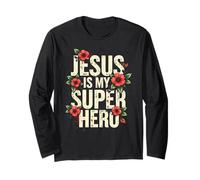 Jesus is My Super Hero Christians Bible Religious Long Sleeve T-Shirt
