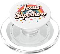 Jesus is My Super Hero Christians Bible Religious PopSockets PopGrip for MagSafe