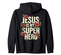 Jesus is my Super Hero Christians Bible Religious Zip Hoodie