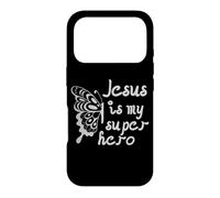 Jesus is my superhero Butterfly Design Faith-Based Fashion Case for iPhone 17 Pro