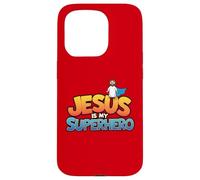 Jesus Is My Superhero Christian Men Boy God Son Good Toddler Case for iPhone 15 Pro
