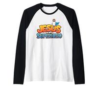 Jesus is My Superhero Christian Men Boy God Son Good Toddler Raglan Baseball Tee