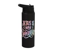 Jesus is My Superhero Stainless Steel Insulated Water Bottle