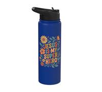 Jesus is My Superhero Stainless Steel Insulated Water Bottle