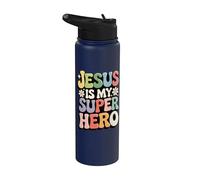 Jesus is My Superhero Stainless Steel Insulated Water Bottle