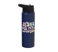 Jesus is My Superhero Stainless Steel Insulated Water Bottle