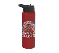 Jesus is My Superhero Stainless Steel Insulated Water Bottle
