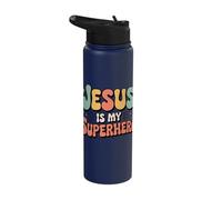 Jesus is My Superhero Stainless Steel Insulated Water Bottle
