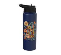 Jesus is My Superhero Stainless Steel Insulated Water Bottle