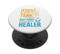 Jesus Is My Tank The Holy Spirit My Healer Christian Gamer PopSockets Adhesive PopGrip