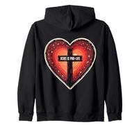Jesus Is Pro Life Christian Pro-Life Heart Family Protection Zip Hoodie