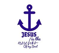 Jesus is The Anchor of My Soul Bible Verse Design Engraving Decals 34x62.3cm Wall beautification DarkBlue