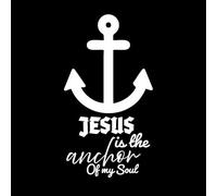 Jesus is The Anchor of My Soul Bible Verse Design Engraving Decals 54.4x99.7cm Window Decals White