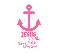 Jesus is The Anchor of My Soul Bible Verse Design Engraving Stickers 54.4x99.7cm Removable Without Leaving Glue Pink
