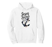 Jesus Is the Anchor of My Soul Nautical Christian Themed Pullover Hoodie