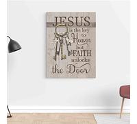 Jesus Is The Key To Heaven But Faith Unlocks The Door Vintage God Jesus Jesus Lover Gift Chri-Stian Nostalgic Arts Decor Novelty Decorative Crafts Best Gift Retro Metal Tin Sign 8X12 Inches