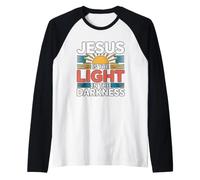 Jesus is The Light in The Darkness Raglan Baseball Tee
