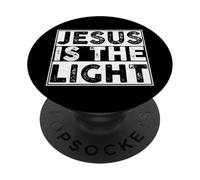 Jesus Is The Light Scripture Religious Christian PopSockets Adhesive PopGrip