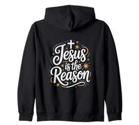 Jesus Is The Reason Christian Christmas Faith Zip Hoodie