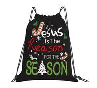 Jesus Is The Reason For The Christmas Season Women Men Gym Sack Foldable Drawstring Backpack Waterproof Drawstring Bag For Hiking Climbing Holidays