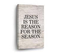 Jesus Is The Reason For The Season Canvas Wall Art with Saying 8x12in Printed Pictures Artwork Posters Paintings Decoration for Living Room Bedroom Office Coffee Club New Home Birthday Gifts
