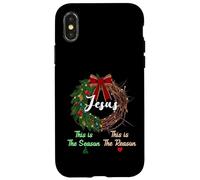 Jesus is the Reason for the Season Christian Xmas Wreath Case for iPhone X/XS