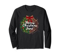 Jesus is The Reason for The Season Christian Xmas Wreath Long Sleeve T-Shirt