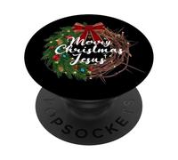 Jesus is the Reason for the Season Christian Xmas Wreath PopSockets Adhesive PopGrip