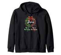 Jesus is the Reason for the Season Christian Xmas Wreath Zip Hoodie