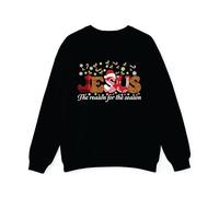 Jesus is the Reason for the season Christmas jumper, Celebrate jesus birth sweatshirt, Men wear, Unisex jumper for adults and kids Black