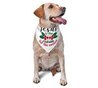 Jesus is The Reason for The Season Dog Bandanas Pet Scarf Triangle Bib Cats Adjustable Kerchief Accessories for Small Medium Large Puppy