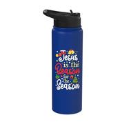 Jesus is The Reason for The Season Joyful Message Stainless Steel Insulated Water Bottle