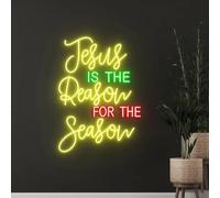 Jesus is The Reason for The Season, Led Neon Light Merry Christmas Signs, Birthday Gift, Neon Wall Art