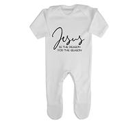 Jesus is The Reason for The Season Style Three Baby Romper Jumpsuit with feet, 6-12 Months, White