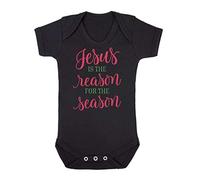 Jesus is The Reason for The Season Style Two Baby Grow Vest, 6-12 Months, Black