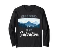 Jesus is The Rock of My Salvation - Christian Faith Verse Long Sleeve T-Shirt
