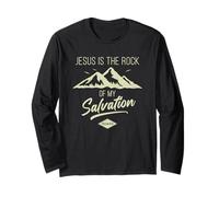 Jesus is The Rock of My Salvation - Psalm 62:6 Faith Verse Long Sleeve T-Shirt