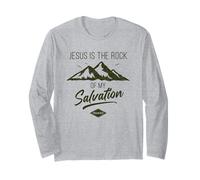 Jesus is The Rock of My Salvation - Psalm 62:6 Faith Verse Long Sleeve T-Shirt